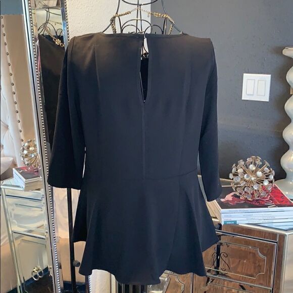 Ann Taylor black peplum petite blouse. Size SP - Picture 5 of 5